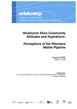 Hindmarsh Shire Community Attitudes and Aspirations: Perceptions of The