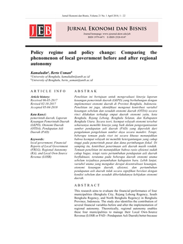 Comparing the Phenomenon of Local Government Before and After Regional Autonomy