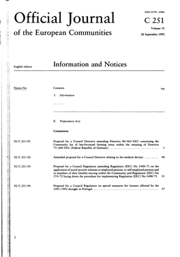 Official Journal C 251 Volume 35 of the European Communities 28 September 1992