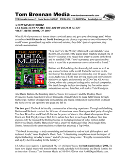 Usa Book News Names the Art of Digital Music “Best Music Book of 2006”