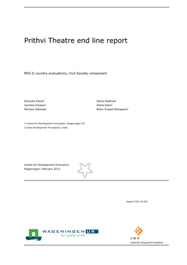 Prithvi Theatre End Line Report