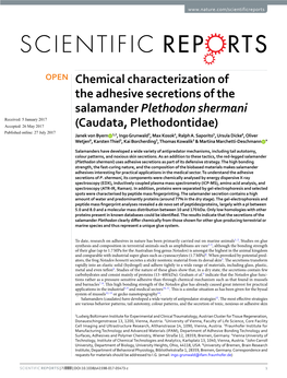 Chemical Characterization of the Adhesive Secretions of The