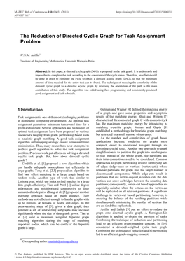 The Reduction of Directed Cyclic Graph for Task Assignment Problem