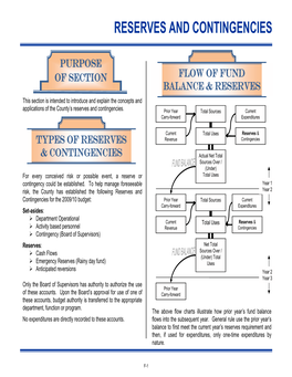 Reserves and Contingencies