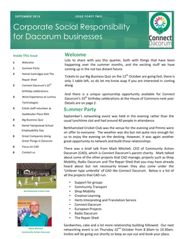 Corporate Social Responsibility for Dacorum Businessesemployee News