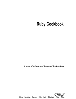 Ruby Cookbook