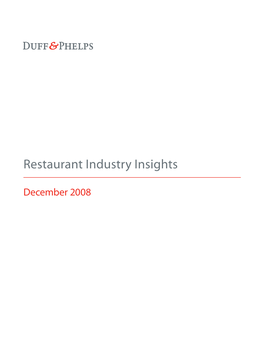 Restaurant Industry Insights