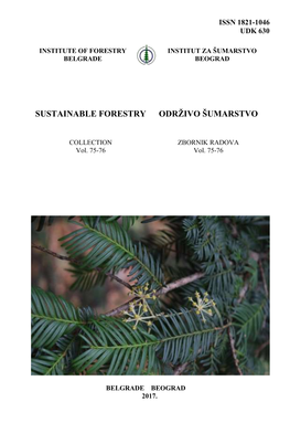 Sustainable Forestry Održivo Šumarstvo