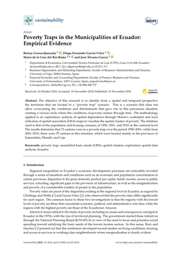 Poverty Traps in the Municipalities of Ecuador: Empirical Evidence