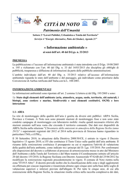 Informazione Ambientale » Ai Sensi Dell’Art