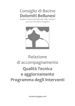 Relazione Di Accompagnamento Qualità Tecnica E Aggiornamento Programma Degli Interventi