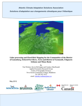 Lidar Processing and Flood Risk Mapping for the Communities of The