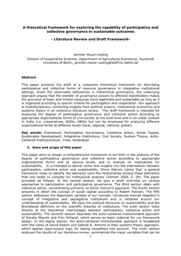 1 a Theoretical Framework for Exploring