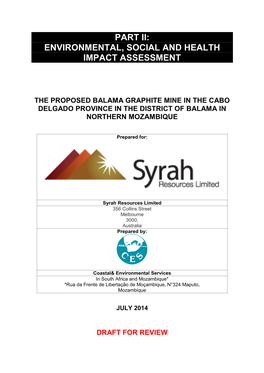 Environmental, Social and Health Impact Assessment