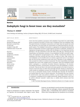Endophytic Fungi in Forest Trees: Are They Mutualists?