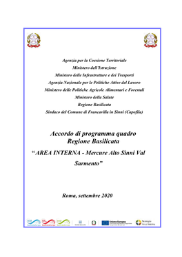 Accordo Di Programma Quadro Regione Basilicata