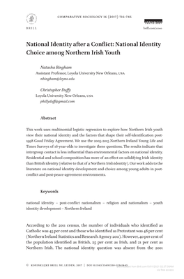 National Identity Choice Among Northern Irish Youth