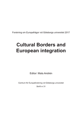 Cultural Borders and European Integration