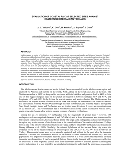 TITLE: Development of a GIS Based Inundation Map of a Sample