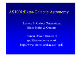 AS1001:Extra-Galactic Astronomy