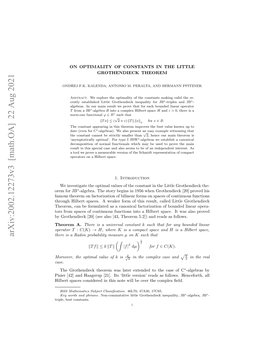 On Optimality of Constants in the Little Grothendieck Theorem 3