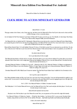 Minecraft Java Edition Free Download for Android