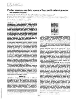 Finding Sequence Motifs in Groups of Functionally Related Proteins (Amino Acid Sequence/MOTIF Program) HAMILTON 0