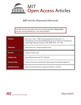 BQP and the Polynomial Hierarchy