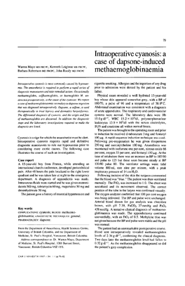 A Case of Dapsone-Induced Methaemoglobinaemia