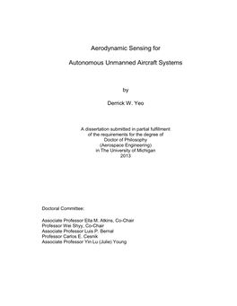 Aerodynamic Sensing for Autonomous Unmanned Aircraft Systems