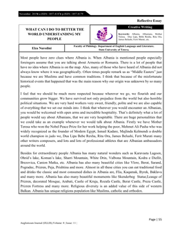 Reflective Essay Most People Have Zero Clues Where Albania Is. When Albania Is Mentioned People Especially Foreingers Assume