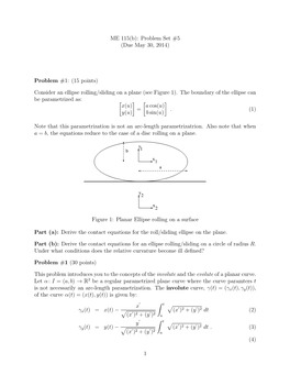 Consider an Ellipse Rolling/Sliding on a Plane (See Figure 1)