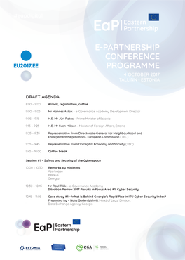 E-Partnership Conference Programme 4 October 2017 Tallinn • Estonia