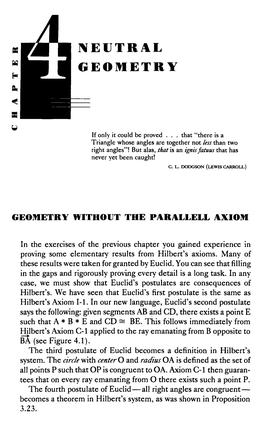 Neutral Geometry