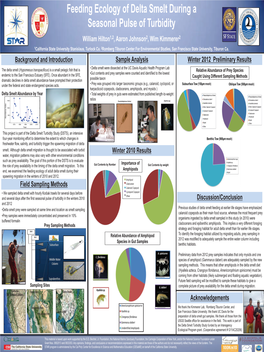 Feeding Ecology of Delta Smelt During a Seasonal Pulse of Turbidity