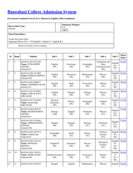 Bangabasi College Admission System