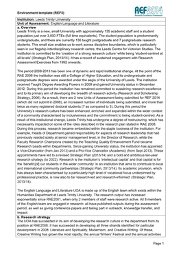 Environment Template (REF5) Page 1 Institution: Leeds Trinity University