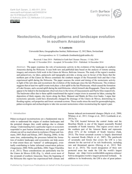 Neotectonics, Flooding Patterns and Landscape Evolution in Southern