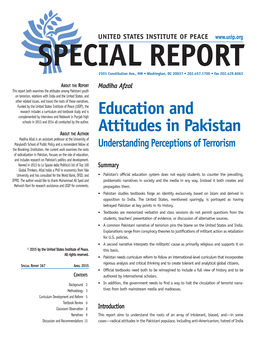 Education and Attitudes in Pakistan