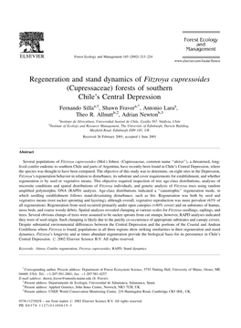 Regeneration and Stand Dynamics of Fitzroya Cupressoides