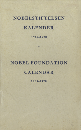 Nobelstiftelsen Kalender Nobel Foundation Calendar