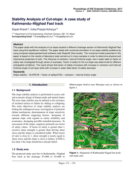 Stability Analysis of Cut-Slope: a Case Study of Kathmandu–Nijghad Fast Track