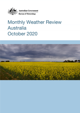 Monthly Weather Review Australia October 2020