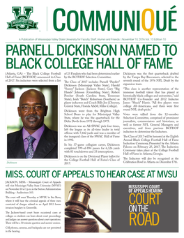 Parnell Dickinson Named to Black College Hall of Fame