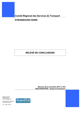 Comité Régional Des Services De Transport STRASBOURG NORD