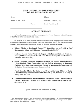 MOBITV, INC., Et Al.,1 Debtors. Chapter 11 Case No. 21