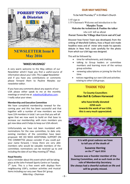 NEWSLETTER Issue 8 May 2016 THANK