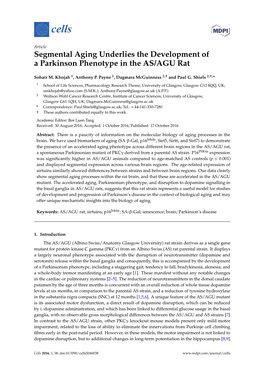 Segmental Aging Underlies the Development of a Parkinson Phenotype in the AS/AGU Rat