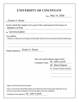 Viewed the Thesis/Dissertation in Its Final Electronic Format and Certify That It Is an Accurate Copy of the Document Reviewed and Approved by the Committee