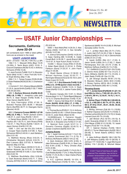 — USATF Junior Championships — Sacramento, California (Fl) 9:53.44
